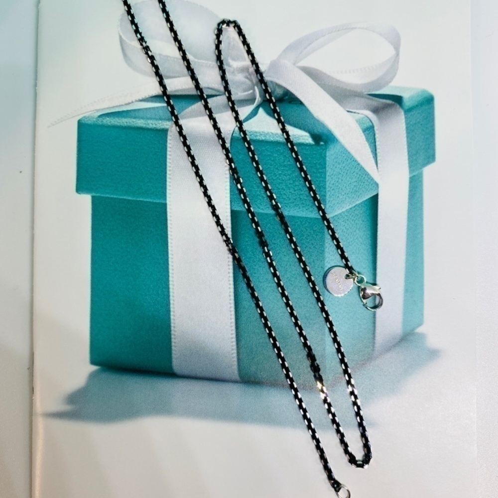 Tiffany & Co. 18” Black Enamel Coated Sparkle Chain Necklace Box Sold out - Picture 6 of 9